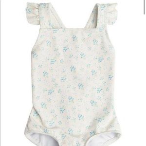 Minnow Cream Floral Crossover swim 2T